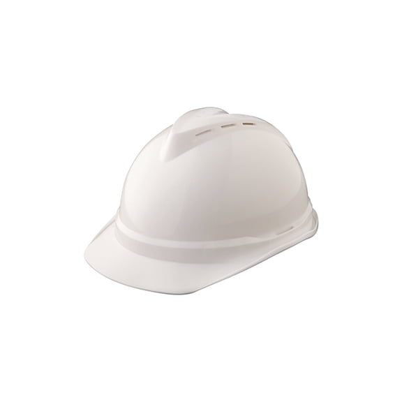 V-Gard 500 Protective Caps and Hats, 4 Point Fas-Trac, Vented Cap, White