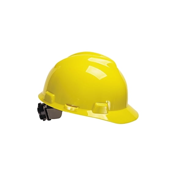 V-Gard Slotted Hard Hat Cap, Fas-Trac III Suspension, Yellow