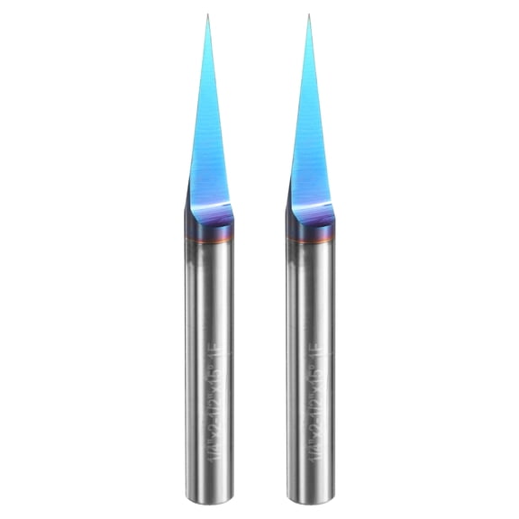 V Groove Router Bit 0.005" Tip 15 Degree 1/4" Shank 2-1/2" Length CNC Bits 2packs