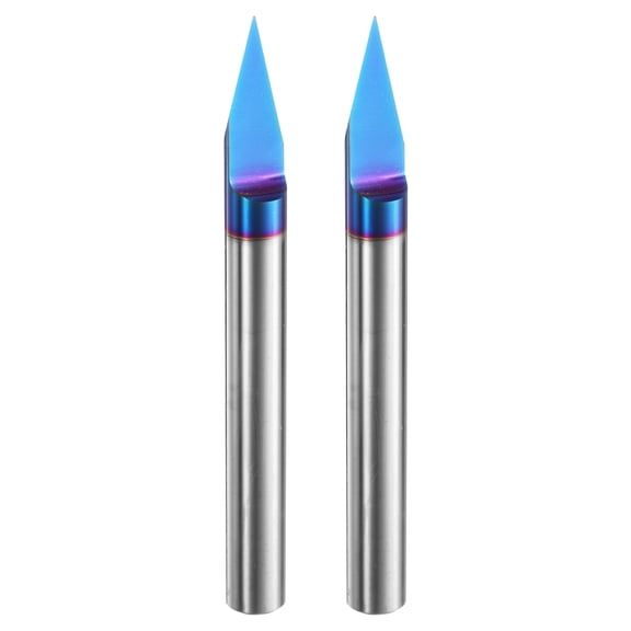 V Groove Router Bit 0.005" Tip 30 Degree 1/4" Shank 2-1/2" Length CNC Bits 2packs