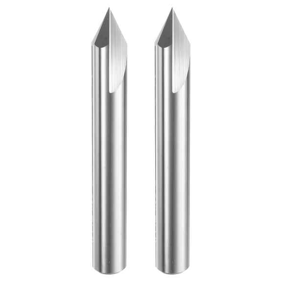 V Groove Router Bit 60 Degree 1/4" Shank Carbide CNC Engraving Bits 2packs