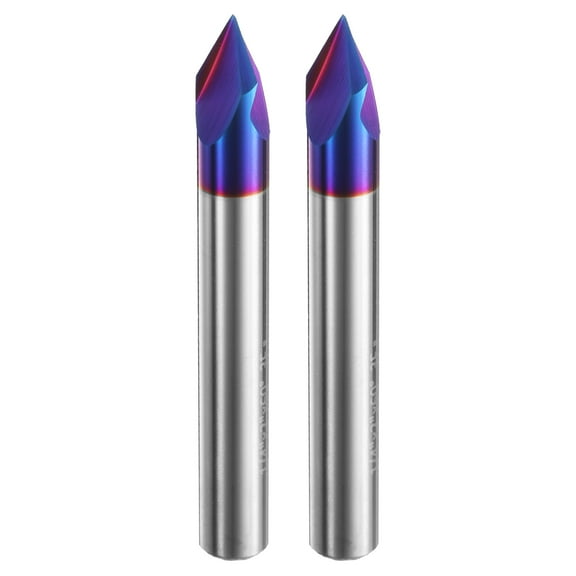 V Groove Router Bit 60 Degree 1/4" Shank with Nano Coating CNC Bits 2packs