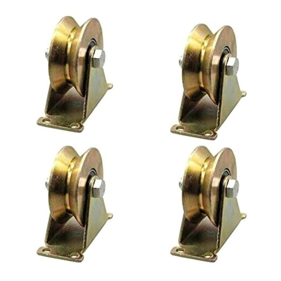 V Groove Wheel Sliding Gate Track Roller W Bracket Heavy Duty Barn Door Casters Steel Slide Gate Hardware for Gate Frame
