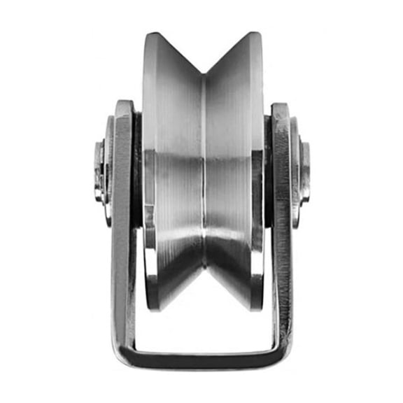 V Groove Wheel Stainless Steel 2 inches Heavy Duty Caster Wheels Sliding Gate Wheels for Track Sliding, Moving Door Sliding