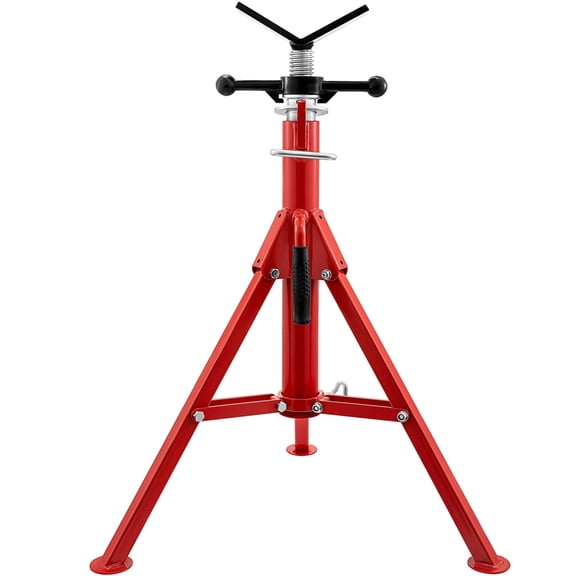 V Head Pipe Stand 1/8"-12" Capacity,Adjustable Height 28"-52,Pipe Jack Stands 2500 lb. Load Capacity,Portable Folding Pipe Stands, Carbon Steel Body More Durable