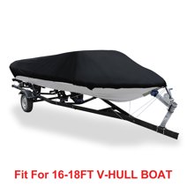 Attwood Universal Boat Cover For 16-18 Ft Ski/Bass Boats – 300 Denier Polyester With Tie-Down Kit