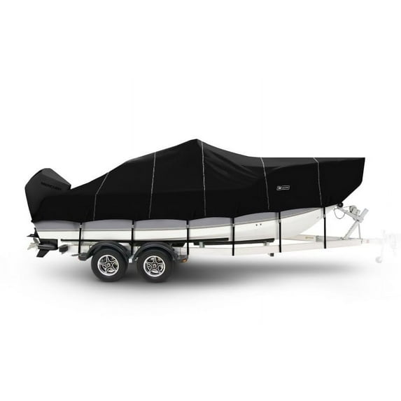 V Hull Fishing with Center Console Boat Cover Windstorm by Eevelle Durable, Waterproof MARINEX Fabric, UV Protection, Tight and Secure Fit Boat Cover