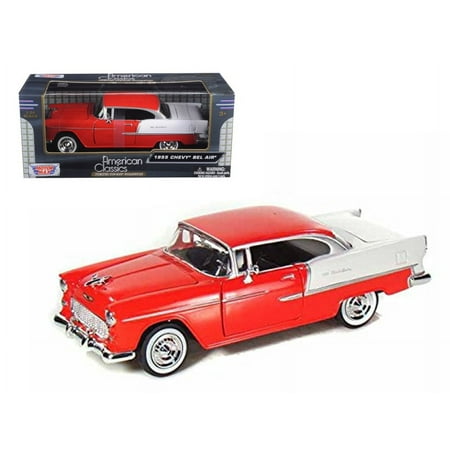 1955 Chevrolet Bel Air Red 1 24 Diecast Model Car by Motormax