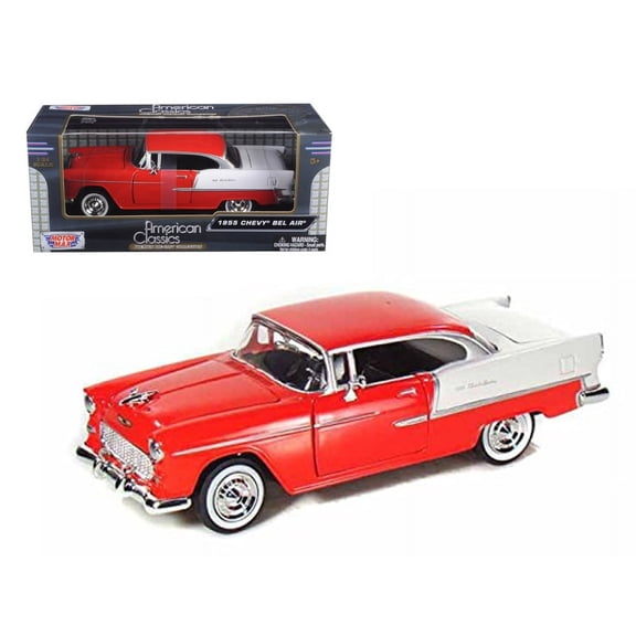 1955 Chevrolet Bel Air Red 1 24 Diecast Model Car by Motormax