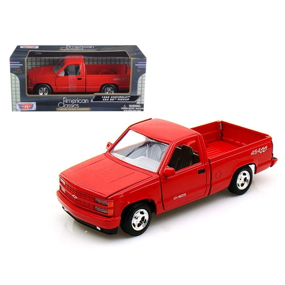 Motormax 73203r 1992 Chevrolet SS 454 Pickup Truck Red 1-24 Diecast Model