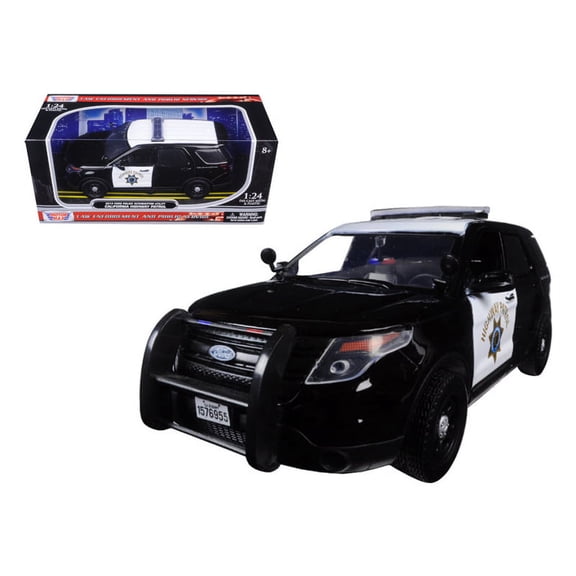 2015 Ford Interceptor Police Utility California Highway Patrol (CHP) Black White 1 24 Diecast Model Car by Motormax