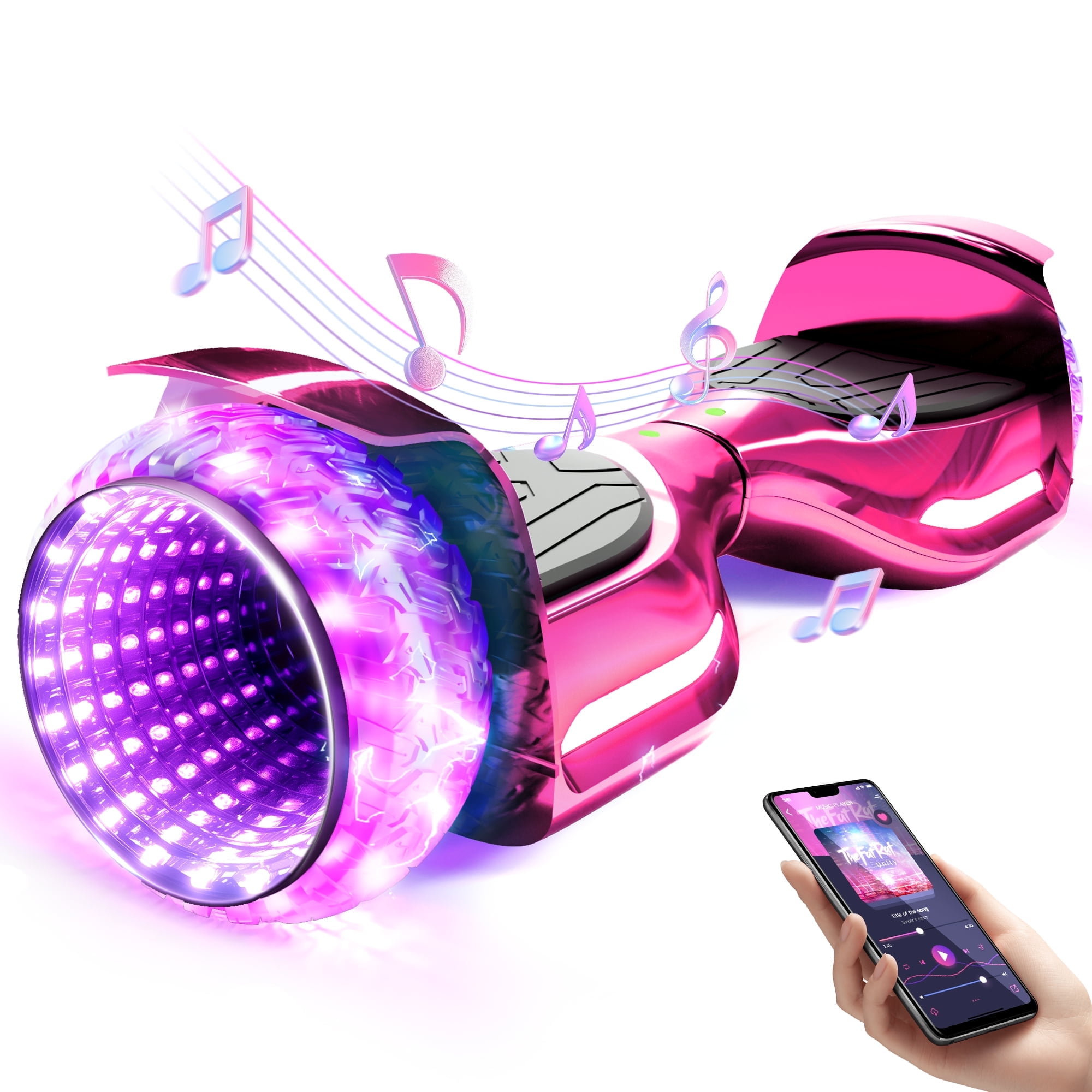 Free Shipping V.I.P. Bluetooth HoverBoard 200 Lbs. Max Weight 9 Mph Max Speed Hoverboard with LED light 6.5 Self Balancing Electric Hoverboard for Kids Green Walmart