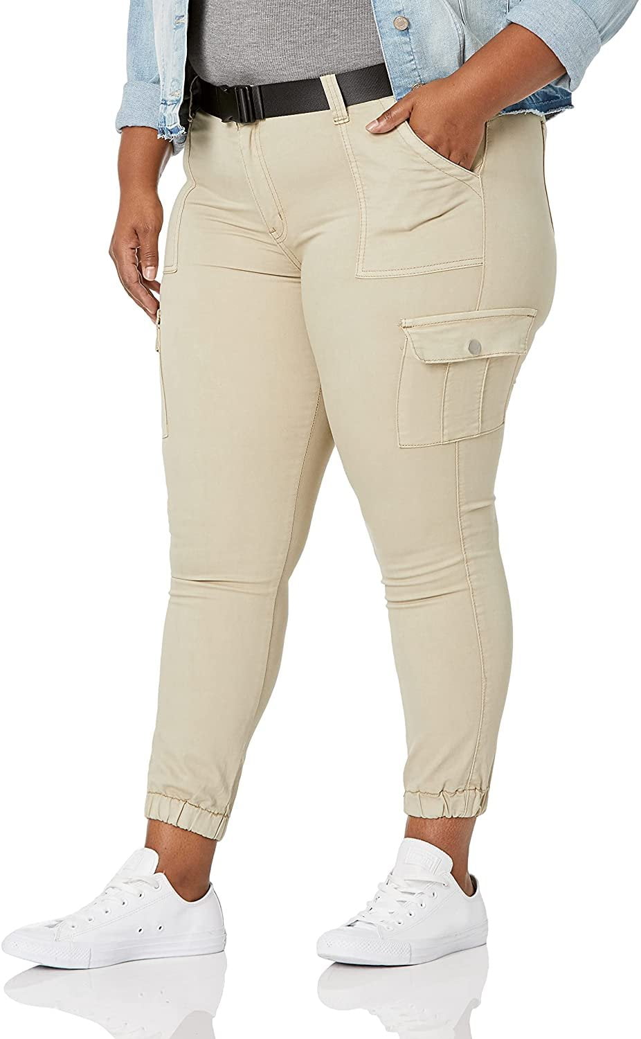 V.I.P. JEANS Cargo Pants for Women Juniors Sizes Camo or Solids, Slim