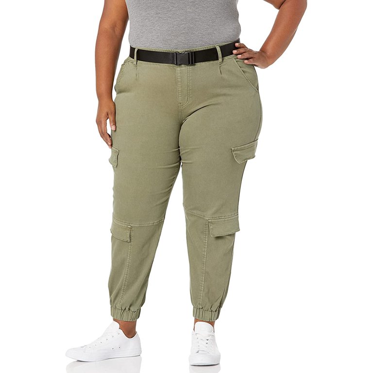 Femme Pantalon Cargo slim en coton bio Vert Olive Surplus
