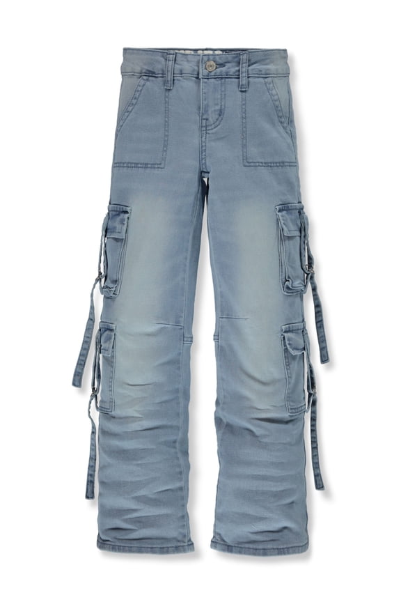 V.I.P. Jeans Wide Leg Cargo Jeans Color: light wash Size: 10