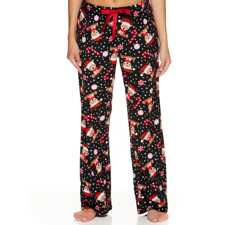 V.I.P. Women's Plush Holiday Printed Pajama Pant 