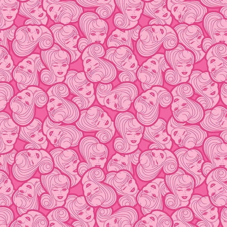 V.I.P by Cranston Barbie Packed Head Fabric, per Yard
