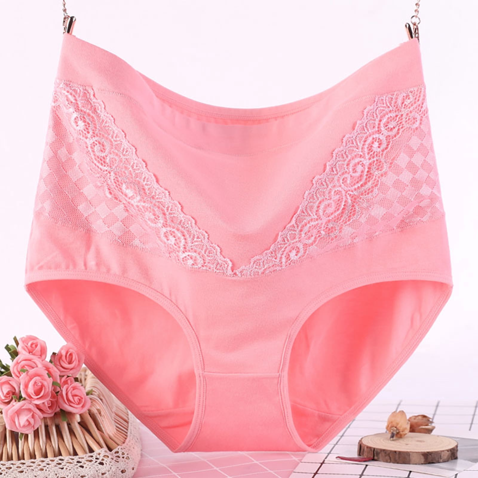 V-Lace High Waist Briefs for Women, Elegant Daily Underwear with Tummy ...