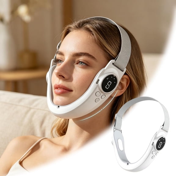 V Lift Facial Device, Electric Double Chin Device with 8 Modes and 15 Adjustable Intensities, Intelligent Machine for V Face Sculpting (White)