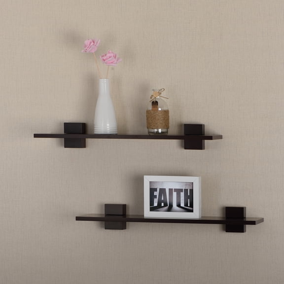 V-Light Espresso 22 inch Wall Shelf, 2 pack