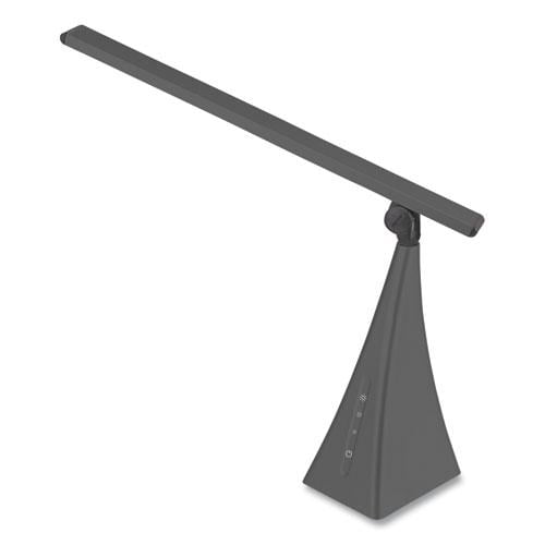 Gray Adjustable LED Desk Lamp with Pyramid Base and USB Charging
