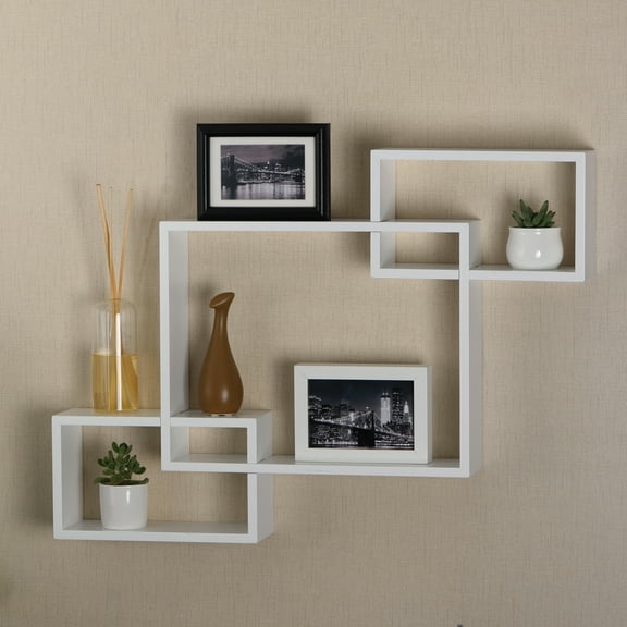 V-Light White Interlocking Cube Wall Shelf, 3 pack
