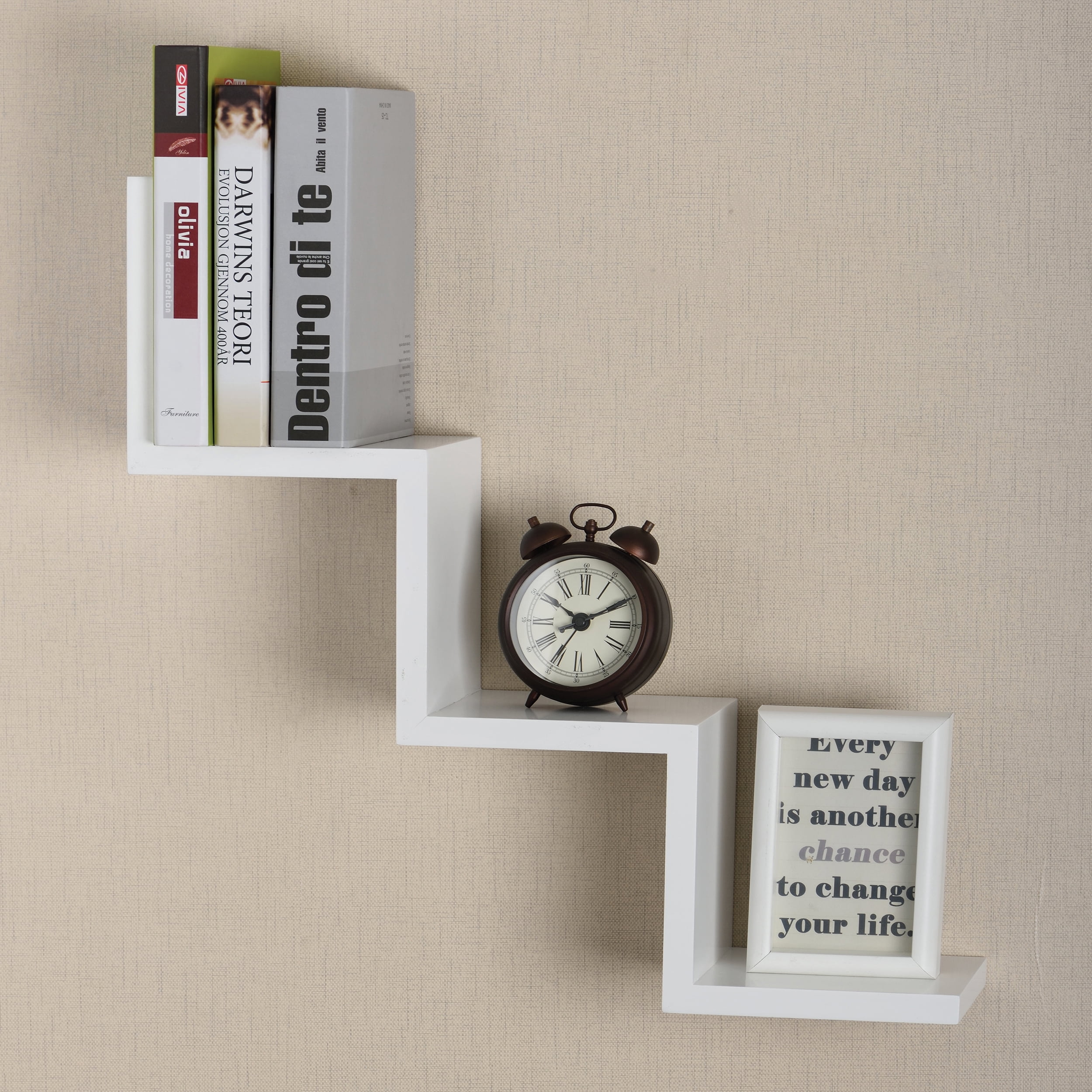 V-Light White Wall Ladder Shelf