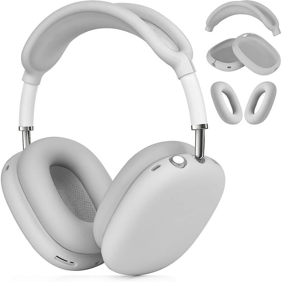 V-MORO Airpods Max Headphones Case, Silicone Cover Accessories Cases for Girls and Women (Gray)