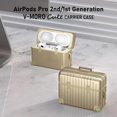 thumbnail image 1 of V-MORO Airpods Pro 2nd/1st Generation Case Cover (2022/2019) with Keychain, Cute Suitcase Earphone Protective Case for Apple Airpods Pro 2 Men Women-Silver, 1 of 8