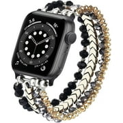 JR.DM Beaded Bracelet Compatible with Apple Watch 40mm 38mm 41mm for Women  Girls, Cute Fashion Preppy Stack Handmade Elastic Watch Strap Replacement