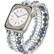V-MORO Beaded Bracelet Compatible for Apple Watch Band 42mm 44mm 45mm Women,Fashion Stretch Strap
