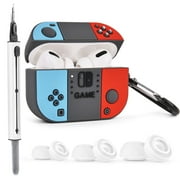 V-MORO Compatible with AirPods Pro Case, Cute Switch Game Design for Airpods Pro 2nd Generation/1st Generation (2022/2019), Silicone Airpods Pro Case with Cleaner Kit & Replacement Eartips (S/M/L)