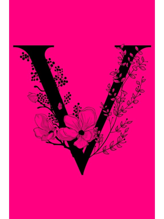 V: Monogram Initial Notebook: Customized Monogrammed Lined Gift Journal, (Paperback)