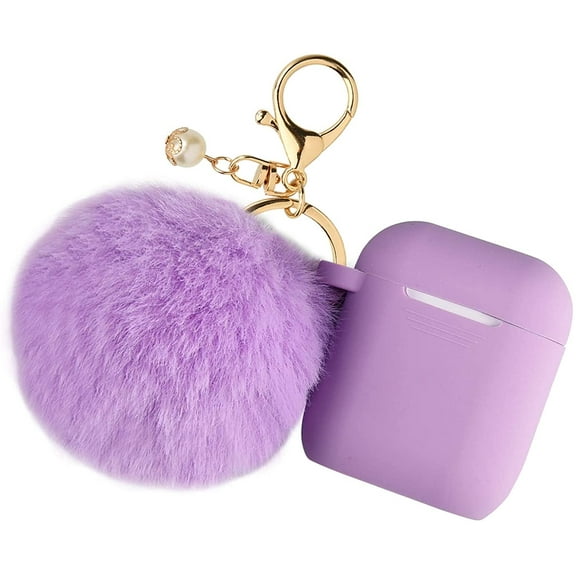 V-Moro Case Cover for AirPods 2/1 Silicone，Shockproof Cute Protective Cover，Charging Case With plush Keychain