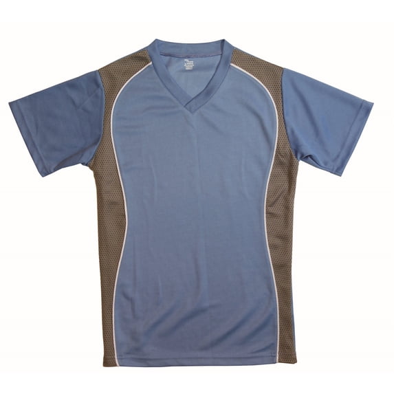 V-NECK JERSEY COL. BLUE W/GRANITE SIDE PANEL-ADULT-M