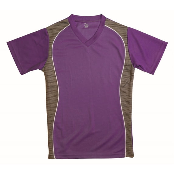 V-NECK JERSEY PURPLE W/GRANITE SIDE PANEL-ADULT-L