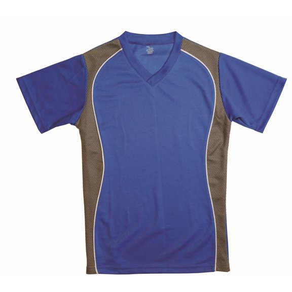 V-NECK JERSEY ROYAL W/GRANITE SIDE PANEL-ADULT-2X
