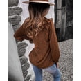 thumbnail image 1 of V Neck Animal Print Shoulder Ruffle Bishop Sleeve Blouse for Women, 1 of 3