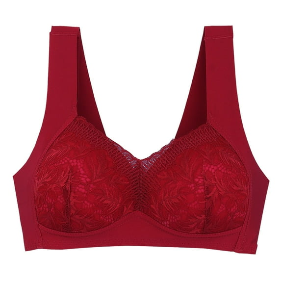 V Neck Bralettes Full Coverage Plus Size Underwire Bras Wireless Bra for Women with Support Smooth Comfort Wireless T-Shirt Bra