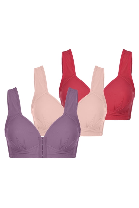 Womens V Neck Bralettes Lightly Lined Bra Feature V-Neck Training Bra Hook and Eye Closure Wireless Bras Style W-1930 3XL