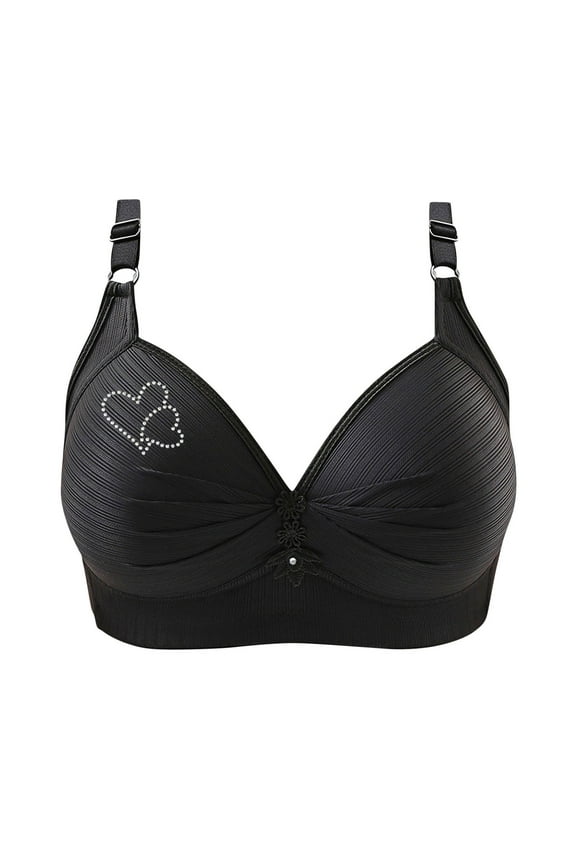 V Neck Bras for Women, No Underwire Full Cup Lingerie, Large Breasts Comfortable Daily Wear Bralettes