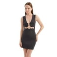 thumbnail image 1 of V-Neck Cut-Out Bodycon Mini Dress, 1 of 5