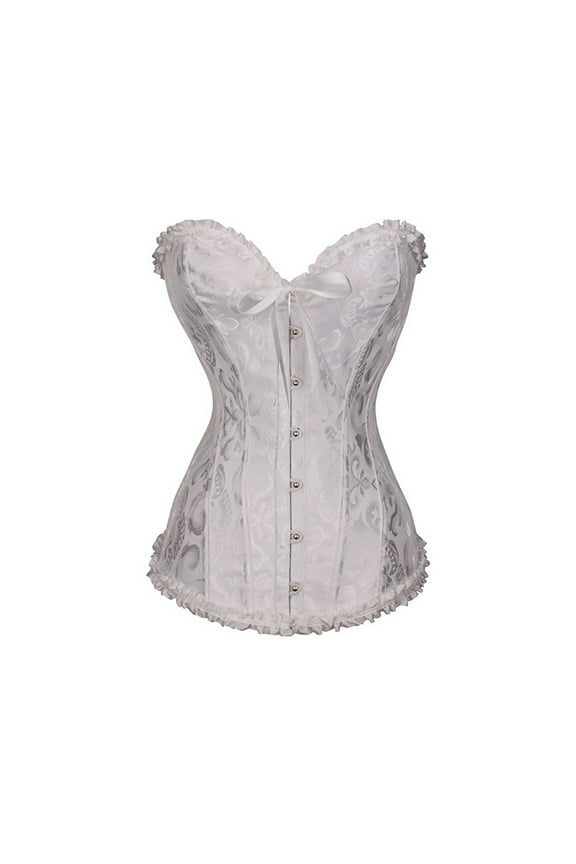 V Neck Jacquard Corset With Steel Buckle Plus Size Adjustable Waist Shapewear For Enhanced Large Waist Trainer for Women Corset Extender 13 Hooks Non Latex Waist Trainer for Women Sweet Tops plus Size