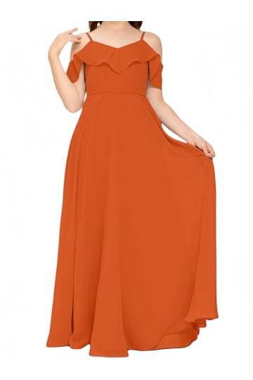 strapless open back dress Unique Orange V Neck Tulle Sequin Orange Pink Long Quinceanera Dress Orange / 16 main image 1