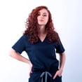 thumbnail image 1 of V-Neck Knit Panel Top, 1 of 5