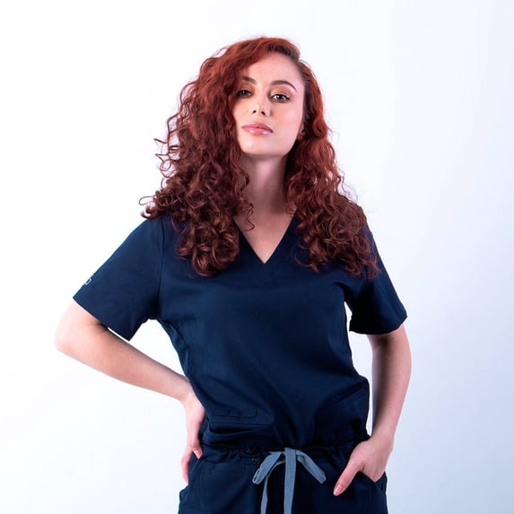 V-Neck Knit Panel Top