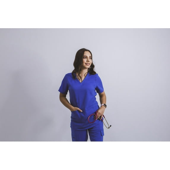 V-Neck Knit Panel Top