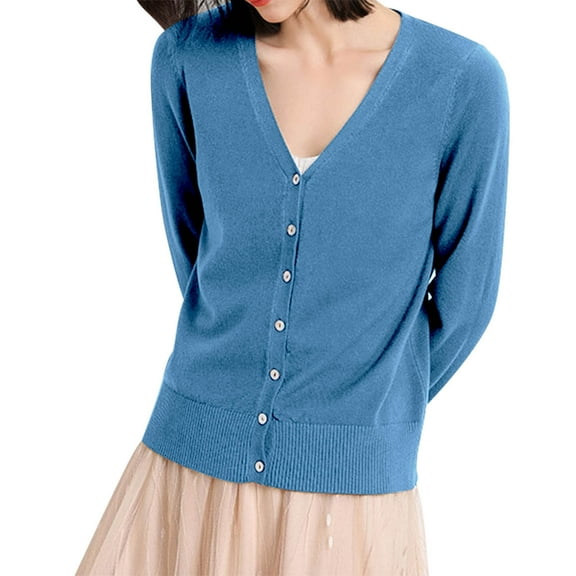 V-Neck Knit Sweater for Women, Versatile Straight Cut Pullover for Casual Comfort Dark Blue S , Classic V-Neck Sweater | Women's Straight Fit Solid Knit Top