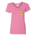 thumbnail image 1 of V-Neck Ladies Left Chest Ribbon Ukraine Ukrainian Pride DT T-Shirt Tee, 1 of 2