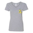 thumbnail image 1 of V-Neck Ladies Left Chest Ribbon Ukraine Ukrainian Pride DT T-Shirt Tee, 1 of 2